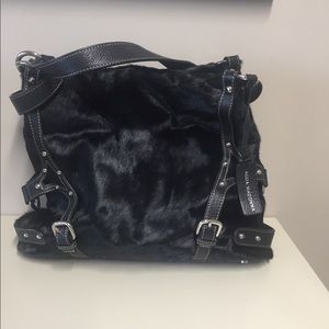 Aqua Madonna calf hair leather shoulder bag
